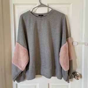 Oversized Sweater with Puff Sleeve Detail